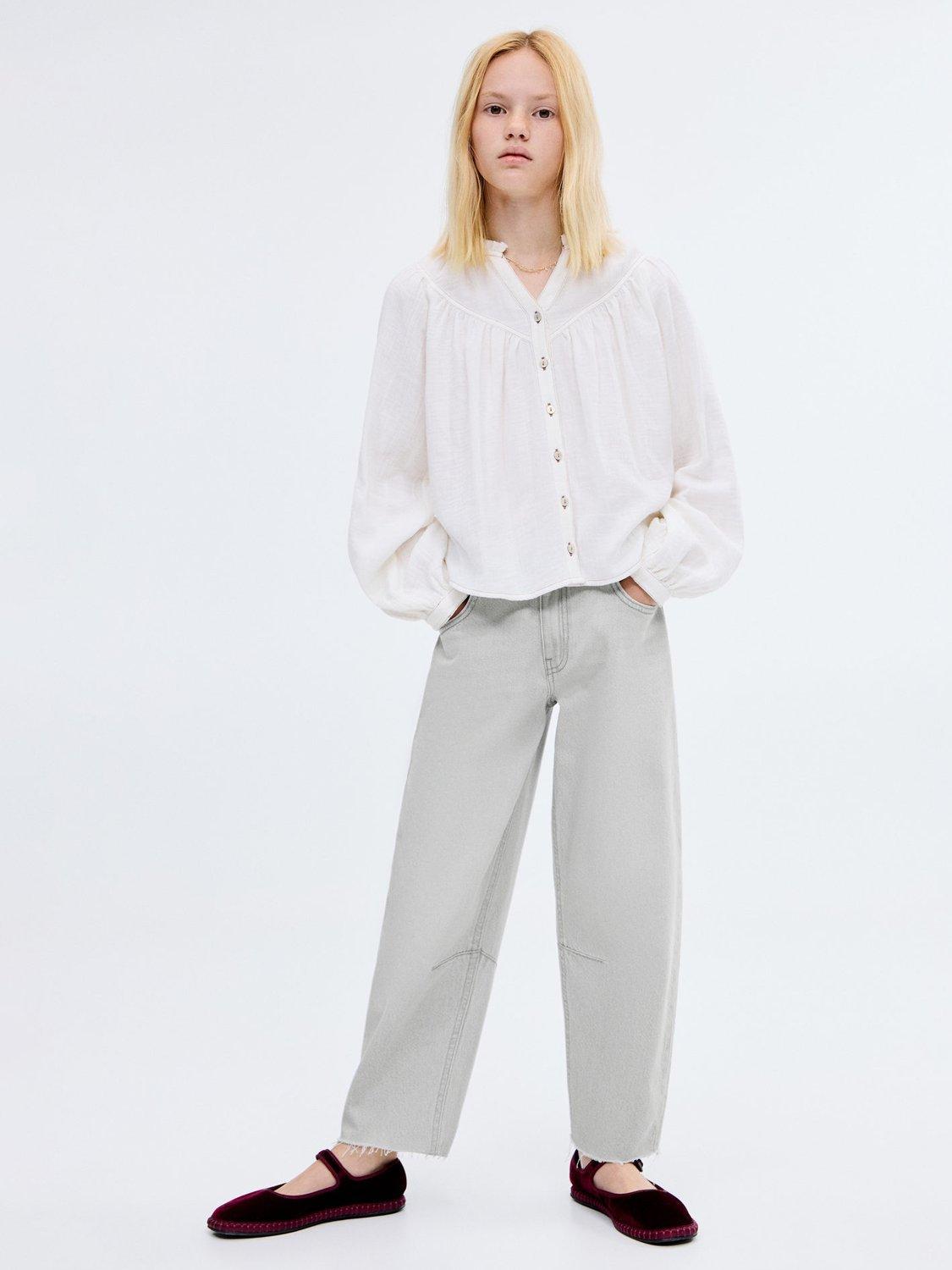 Product image 2 of 7, which shows Mango Kids' Balloon Jeans, Grey, 10 years