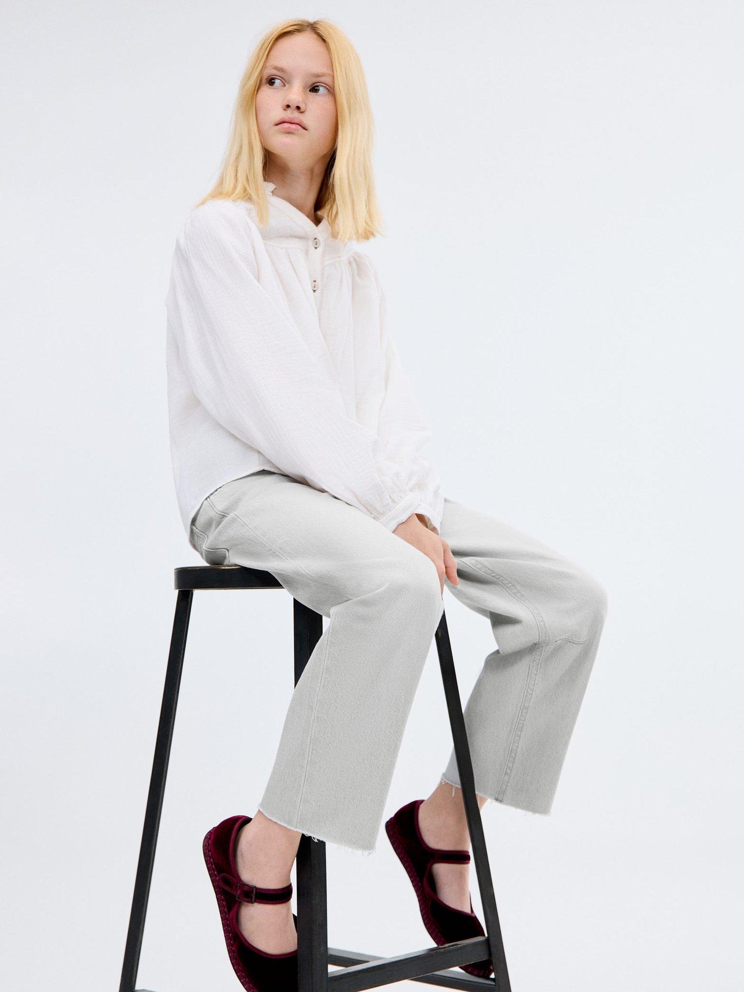 Product image 6 of 7, which shows Mango Kids' Balloon Jeans, Grey, 10 years