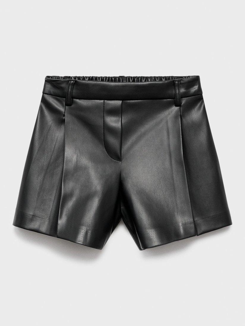 Product image 1 of 4, which shows Mango Kids' Joana Shorts, Black, 11-12 years