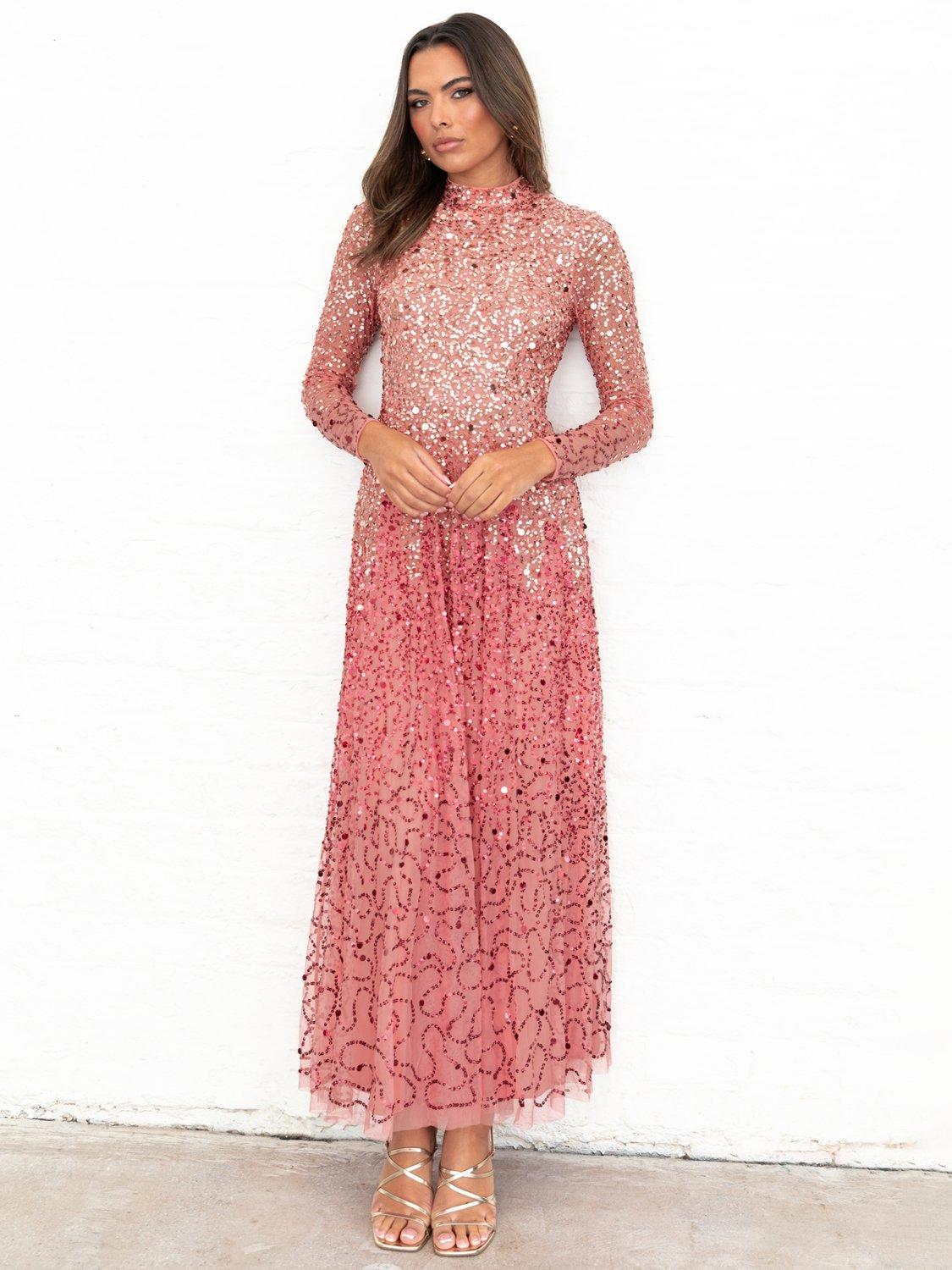 Product image 1 of 5, which shows Maya Deluxe Embellished Maxi Dress, Ombre, 6