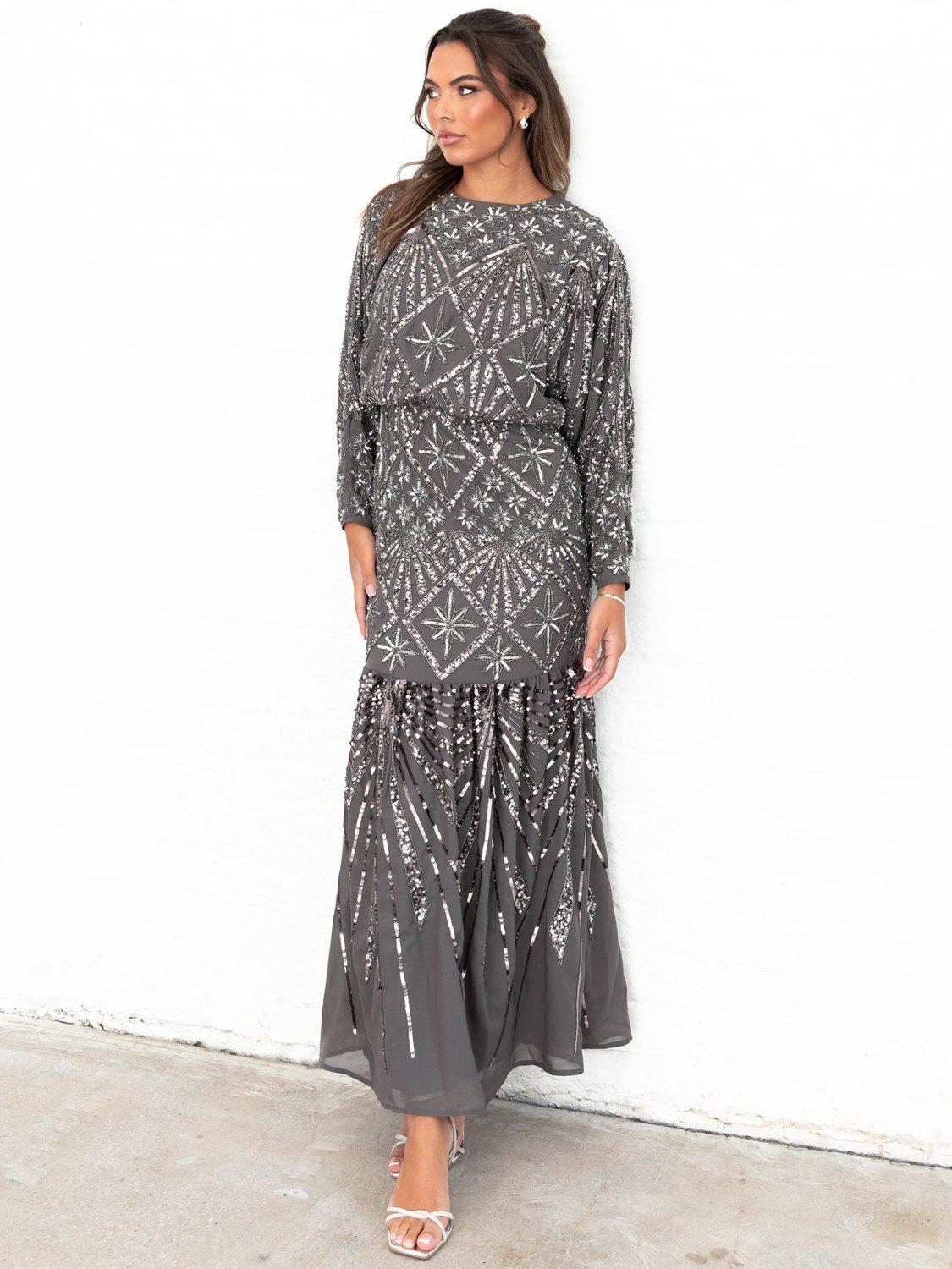 burgundy long dress with slit Burgundy Maxi Dress With Slit And Short Sleeves main image 1