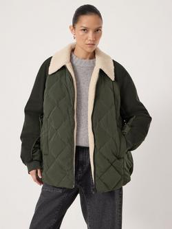 HUSH Teddy Quilted Jacket, Khaki - view 2, Khaki