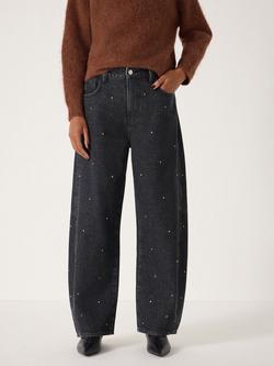 HUSH Bree Cotton Barrel Jeans, Washed Black, Washed Black