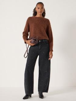 HUSH Bree Cotton Barrel Jeans, Washed Black - view 2, Washed Black