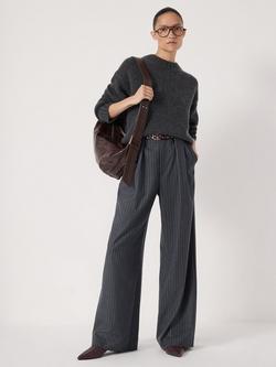 HUSH Cora Chunky Cashmere Jumper, Charcoal Marl