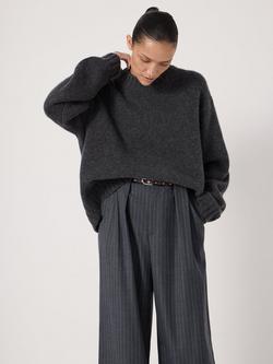 HUSH Cora Chunky Cashmere Jumper - view 2, Charcoal Marl
