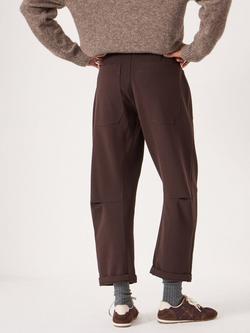 HUSH Barrel Leg Tailored Trousers, Dark Brown
