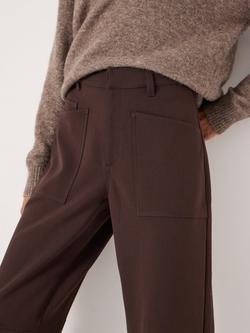 HUSH Barrel Leg Tailored Trousers - view 2, Dark Brown