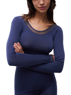 Femilet Juliana Thermal Merino Wool Long Sleeve Top, Night Blue