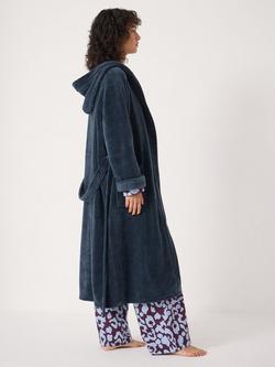 HUSH Fluffy Hooded Dressing Gown - view 2, Teal Blue