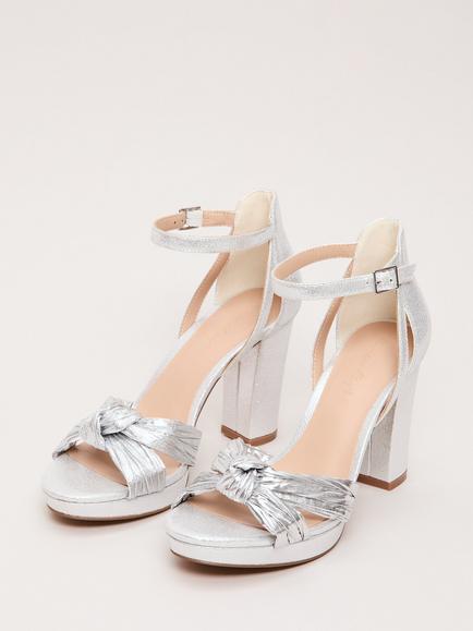 Phase Eight Metallic Platform Sandals, Silver - view 2, Silver