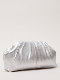 Phase Eight Pouch Clutch Bag, Silver - view 2, Silver