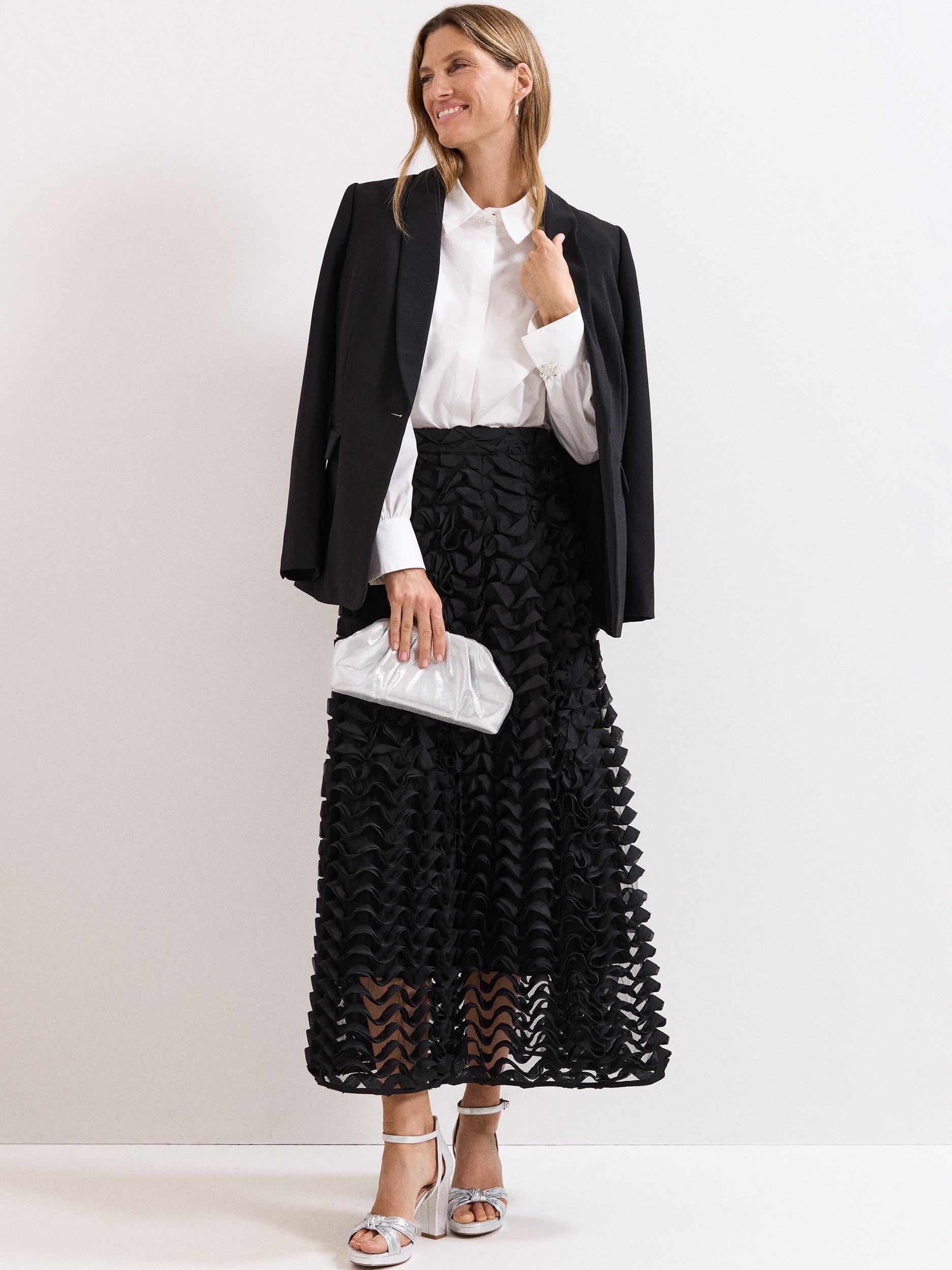 Product image 8 of 8, which shows Phase Eight Pouch Clutch Bag, Silver, One Size