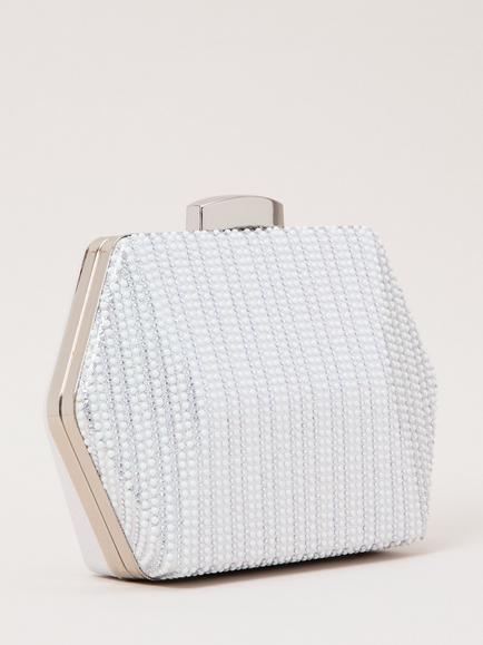 Phase Eight Sparkle Clutch Bag, Silver - view 2, Silver