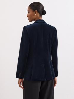 Phase Eight Bridie Velvet Jacket, Navy - view 2, Navy