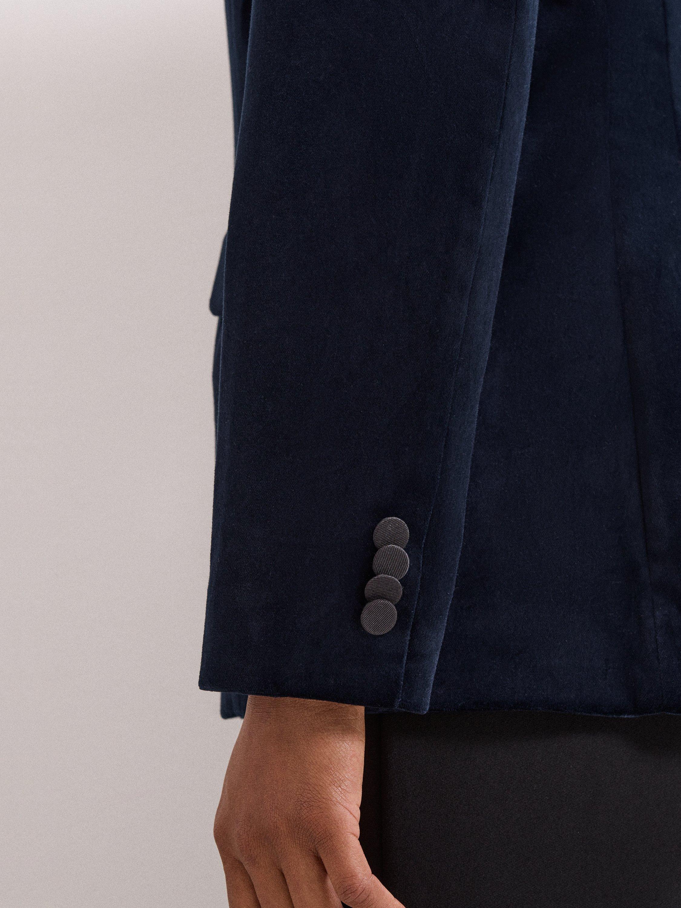 Product image 8 of 8, which shows Phase Eight Bridie Velvet Jacket, Navy, 14