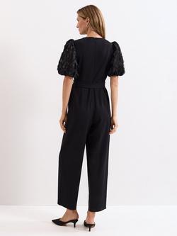 Phase Eight Anda Puff Sleeve Jumpsuit, Black - view 2, Black