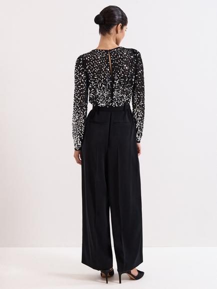 Phase Eight Shio Sequin Top Jumpsuit, Black - view 2, Black