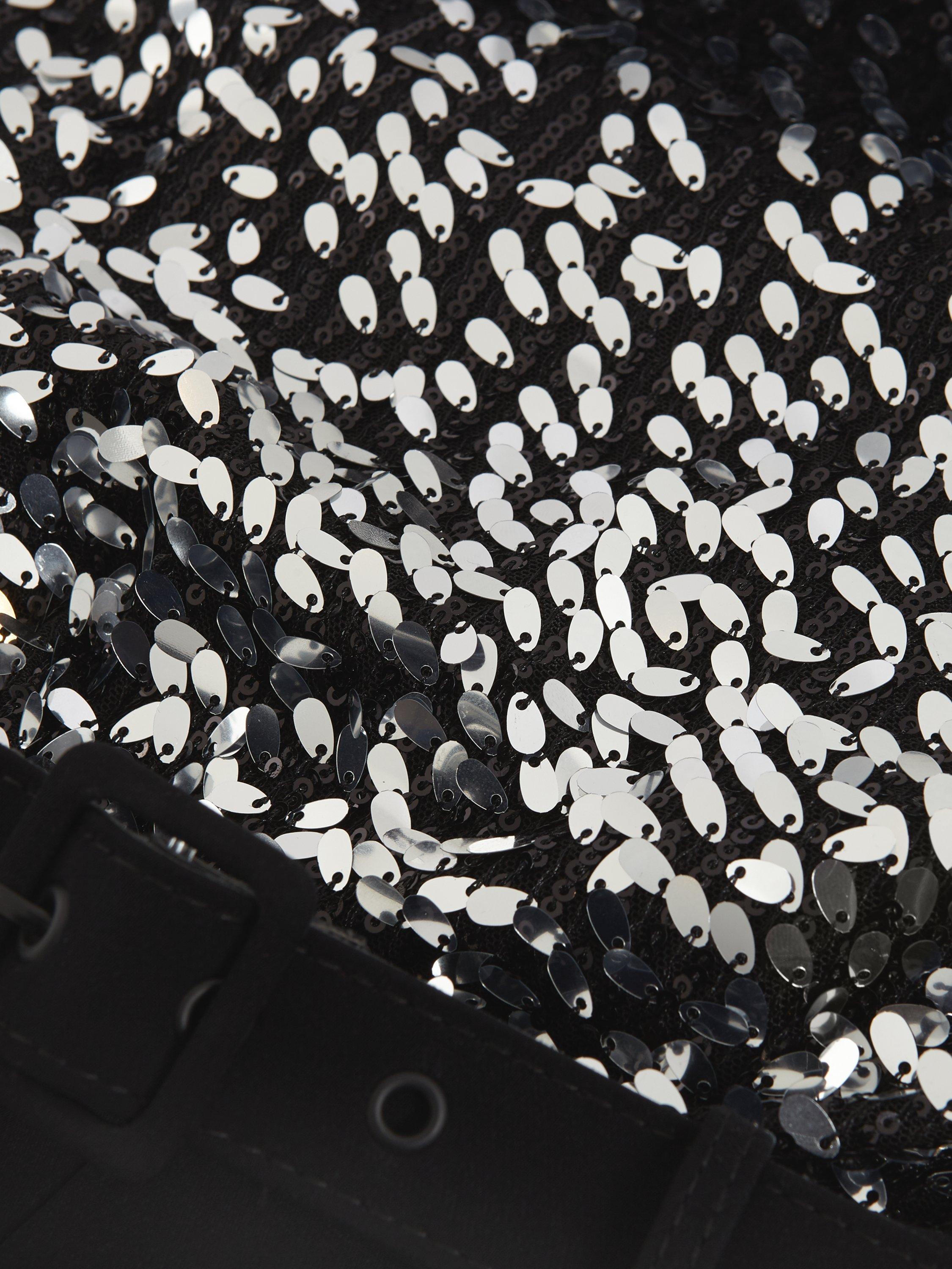 Product image 6 of 7, which shows Phase Eight Shio Sequin Top Jumpsuit, Black, 8