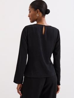 Phase Eight Noa Drape Top, Black - view 2, Black