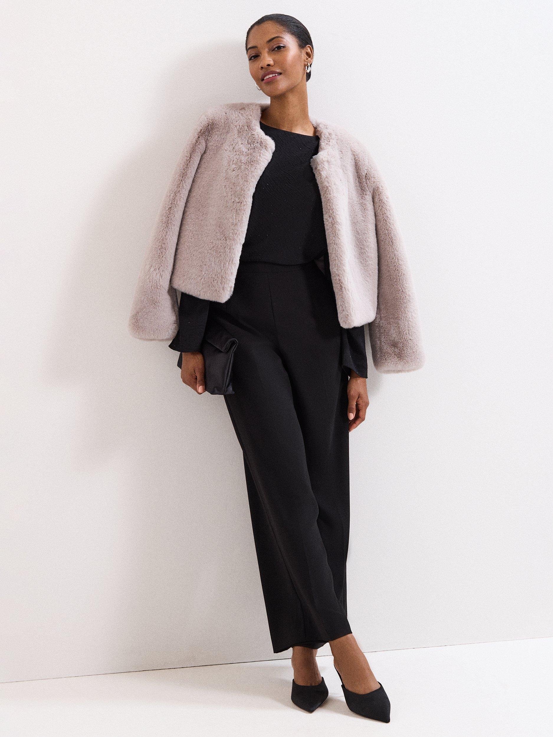 Product image 8 of 8, which shows Phase Eight Noa Drape Top, Black, 8