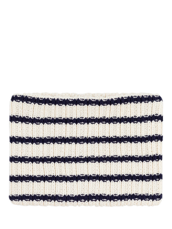 Petit Bateau Baby Cotton Blend Knitted Snood, Marshmallow/Soir, Marshmallow/Soir