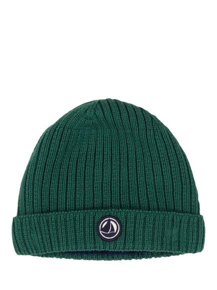 Petit Bateau Baby Microfleece Lined Knitted Hat, Willow