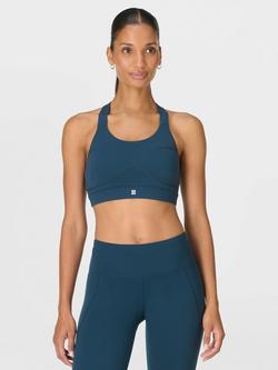 Sweaty Betty Power Medium Support Seam-Free Bra, Beetle Blue
