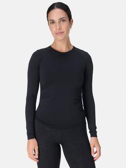 Sweaty Betty Athlete Seamless Ruched Long Sleeve Top, Black