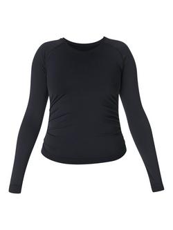 Sweaty Betty Athlete Seamless Ruched Long Sleeve Top - view 2, Black
