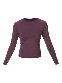 Sweaty Betty Athlete Seamless Ruched Long Sleeve Top - view 2, Neptune Purple