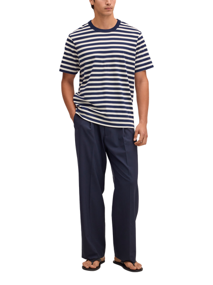 NN.07 Pedro Striped T-Shirt, Navy - view 2, Navy