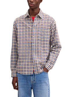NN.07 Deon Check Pattern Shirt, Blue, Blue