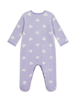 Petit Bateau Baby Cotton Pyjama Sleepsuit, Blue/Marshmallow - view 2, Blue/Marshmallow