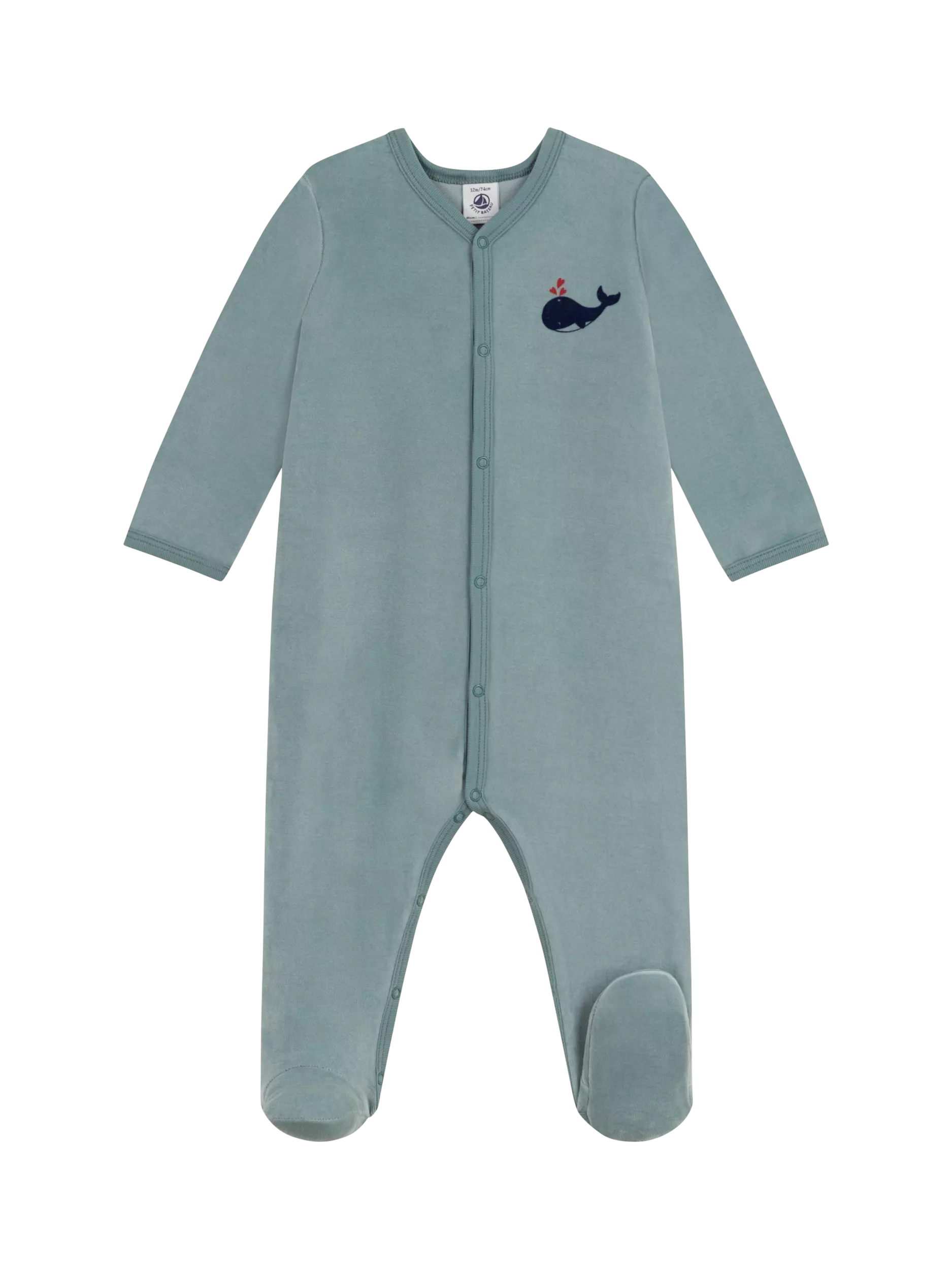 Petit Bateau Baby Cotton Popper Bodysuit, Gobelin