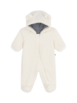 Petit Bateau Baby Hooded Snow Suit, Milk, Milk