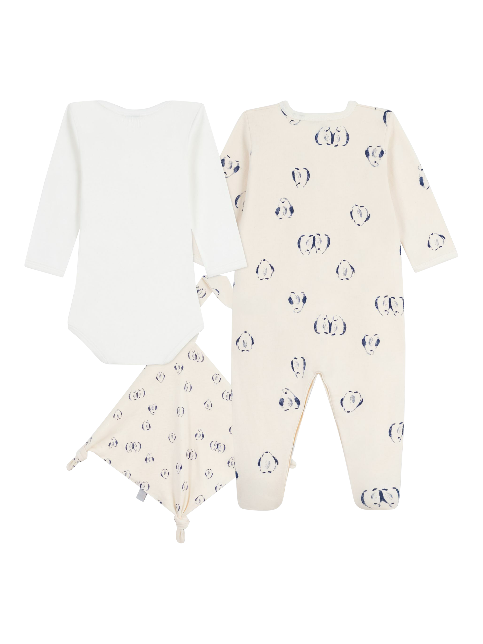 Product image 2 of 3, which shows Petit Bateau Baby Cotton Bodysuit Gift Set, White, 3 months