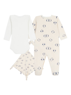 Petit Bateau Baby Cotton Bodysuit Gift Set, White - view 2, White