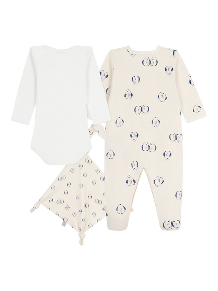 Petit Bateau Baby Cotton Bodysuit Gift Set, White - view 2, White