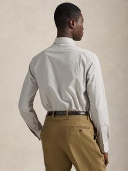 Polo Ralph Lauren Cotton Blend Custom Slim Fit Check Shirt, White/Chocolate Brown - view 2, White/Chocolate Brown