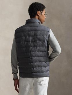 Ralph Lauren Classic Quilted Gilet, Grey Cast - view 2, Grey Cast