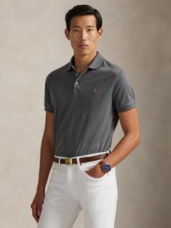 Polo Ralph Lauren Cotton Custom Slim Fit Short Sleeve Polo Shirt, Medium Flannel Heather, Medium Flannel Heather