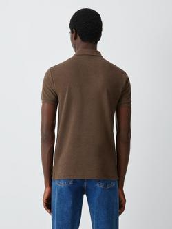 Polo Ralph Lauren Cotton Custom Slim Fit Short Sleeve Polo Shirt, Nutmeg Brown Heather - view 2, Nutmeg Brown Heather