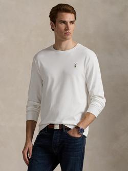 Polo Ralph Lauren Custom Slim Fit Long Sleeve T-Shirt, White, White