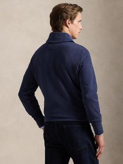 Polo Ralph Lauren Cotton Blend Shawl-Collar Pullover Jumper, Spring Navy Heather - view 2, Spring Navy Heather