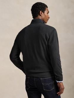 Polo Ralph Lauren Herringbone Half-Zip Jersey Top, Grey - view 2, Grey
