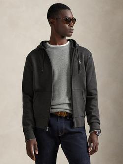 Polo Ralph Lauren Cotton Blend Zip-Through Hoodie, Dark Charcoal Heather