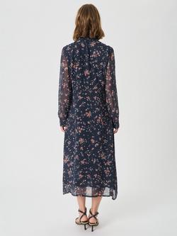 Part Two Valinka Floral Long Sleeve Midi Shirt Dress - view 2, Navy/Multi