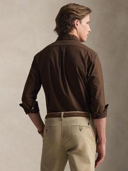 Ralph Lauren Polo Pure Cotton Long Sleeved Custom Fit Oxford Shirt, Nutmeg Brown - view 2, Nutmeg Brown