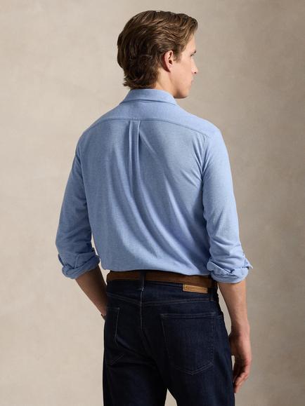 Polo Ralph Lauren Ultrathin Cotton Mesh Regular Fit Shirt, Isle Heather - view 2, Isle Heather